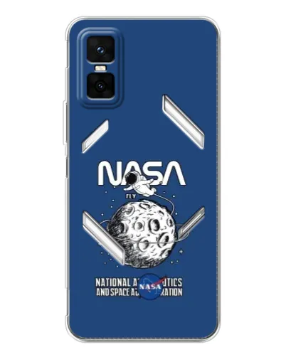 Чехол для Infinix GT 30 Pro с картинкой «NASA — лунная миссия»