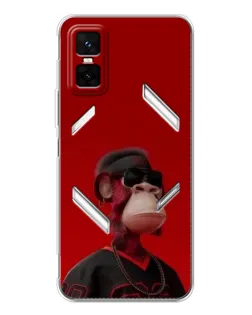 Чехол для Infinix GT 30 Pro с картинкой «Bored Ape в красном»
