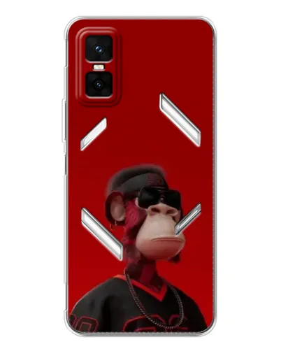 Чехол для Infinix GT 30 Pro с картинкой «Bored Ape в красном»