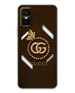 Чехол для Infinix GT 30 Pro с картинкой «Gucci — золотая бабочка»