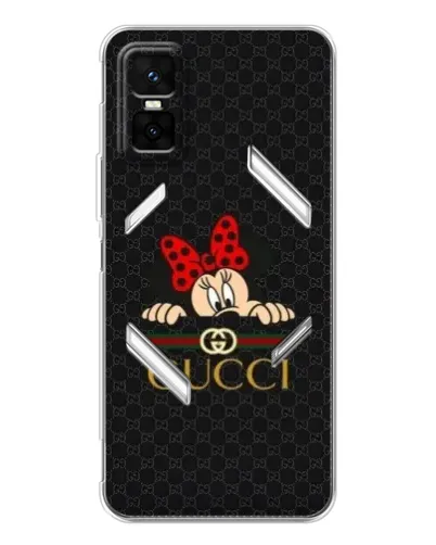 Чехол для Infinix GT 30 Pro с картинкой «Минни Маус Gucci — черный»