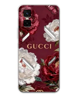 Чехол для Infinix GT 30 Pro с картинкой «Gucci — бордовые розы»