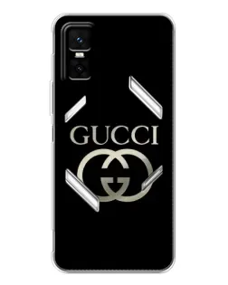 Чехол для Infinix GT 30 Pro с картинкой «Gucci — золото на черном»