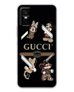 Чехол для Infinix GT 30 Pro с картинкой «Gucci — герои Disney и монограмма»