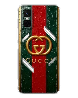 Чехол для Infinix GT 30 Pro с картинкой «Gucci — фирменная полоса и золото»