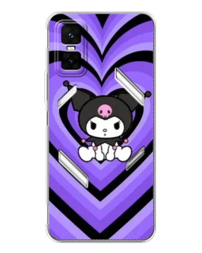 Чехол для Infinix GT 30 Pro с картинкой «Kuromi и фиолетовые сердца»