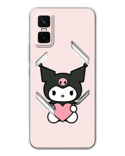 Чехол для Infinix GT 30 Pro с картинкой «Kuromi и сердце»