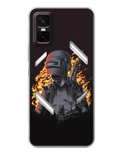 Чехол для Infinix GT 30 Pro с картинкой «PUBG — огненный силуэт»