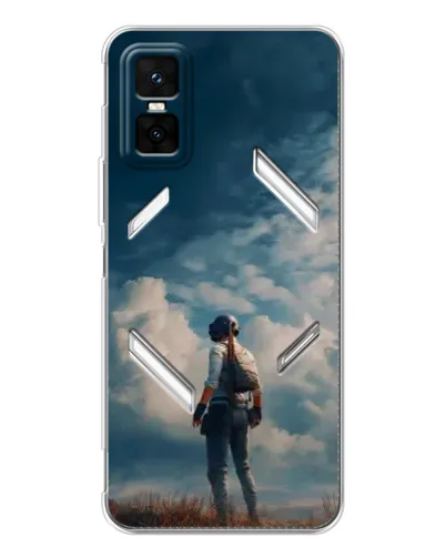 Чехол для Infinix GT 30 Pro с картинкой «Герой PUBG на скале»