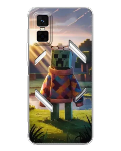 Чехол для Infinix GT 30 Pro с картинкой «Крипер в свитере»