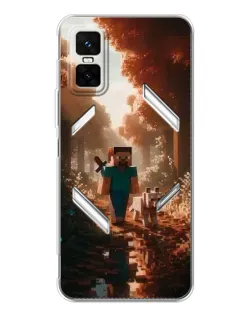Чехол для Infinix GT 30 Pro с картинкой «Стив в лесу»