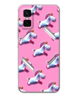 Чехол для Infinix GT 30 Pro с картинкой «Единороги на розовом»