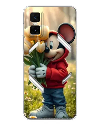Чехол для Infinix GT 30 Pro с картинкой «Микки с тюльпанами» Чехол для Infinix GT 30 Pro с картинкой «Микки с тюльпанами»