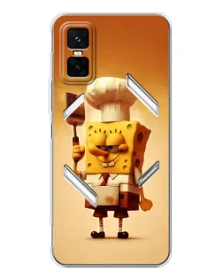 Чехол для Infinix GT 30 Pro с картинкой «Губка Боб повар»