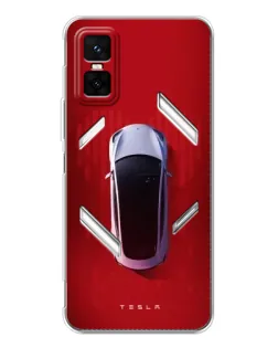 Чехол для Infinix GT 30 Pro с картинкой «Tesla Top View»