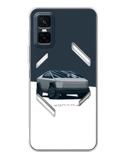Чехол для Infinix GT 30 Pro с картинкой «Серебристый Cybertruck Tesla»