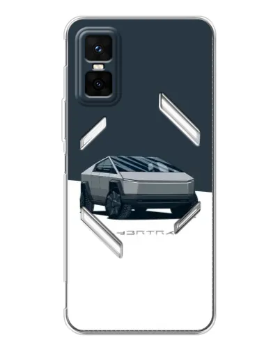 Чехол для Infinix GT 30 Pro с картинкой «Серебристый Cybertruck Tesla»