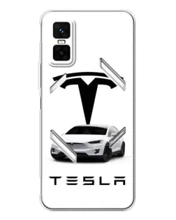 Чехол для Infinix GT 30 Pro с картинкой «Tesla White Style»
