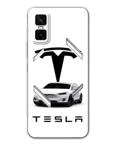 Чехол для Infinix GT 30 Pro с картинкой «Tesla White Style»