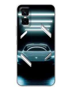 Чехол для Infinix GT 30 Pro с картинкой «Tesla в неоне»