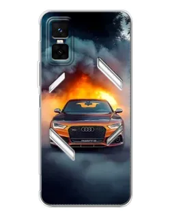 Чехол для Infinix GT 30 Pro с картинкой «Audi в огненном дыму»