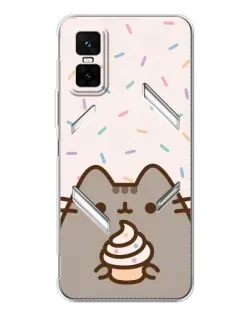 Чехол для Infinix GT 30 Pro с картинкой «Пушин с кексом»