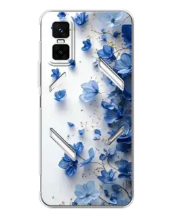 Чехол для Infinix GT 30 Pro с картинкой «Голубой цветочный каскад»