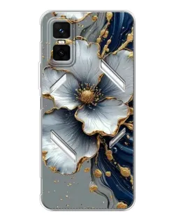 Чехол для Infinix GT 30 Pro с картинкой «Белый цветок и золотой флюид»
