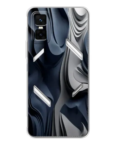 Чехол для Infinix GT 30 Pro с картинкой «Объемные синие складки»