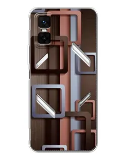Чехол для Infinix GT 30 Pro с картинкой «Коричневые объемные квадраты» Чехол для Infinix GT 30 Pro с картинкой «Коричневые объемные квадраты»