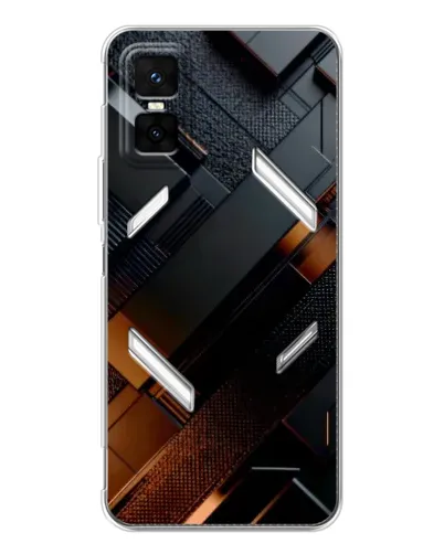 Чехол для Infinix GT 30 Pro с картинкой «Черные геометрические блоки»