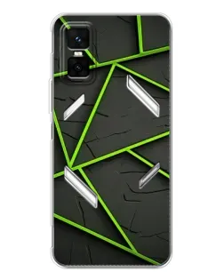 Чехол для Infinix GT 30 Pro с картинкой «Зеленые геометрические линии»