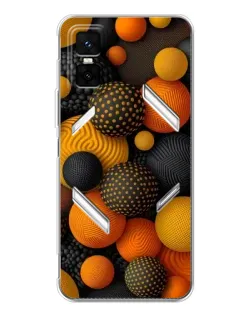 Чехол для Infinix GT 30 Pro с картинкой «Объемные оранжевые сферы»