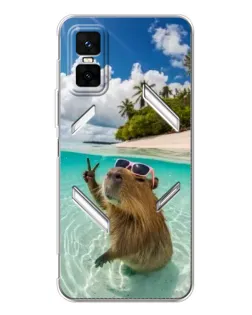 Чехол для Infinix GT 30 Pro с картинкой «Капибара на море»