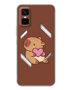 Чехол для Infinix GT 30 Pro с картинкой «Капибара с сердцем»