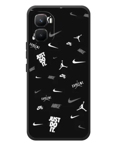 Чехол для Infinix GT 50 Pro с картинкой «Nike Black Pattern»