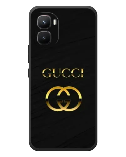Чехол для Infinix GT 50 Pro с картинкой «Золотой логотип Gucci»