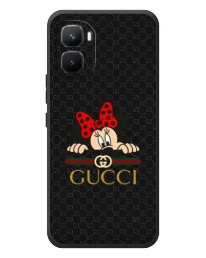 Чехол для Infinix GT 50 Pro с картинкой «Минни Маус Gucci — черный»