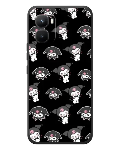 Чехол для Infinix GT 50 Pro с картинкой «Черный паттерн Kuromi»