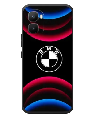Чехол для Infinix GT 50 Pro с картинкой «Логотип BMW и неоновые дуги»