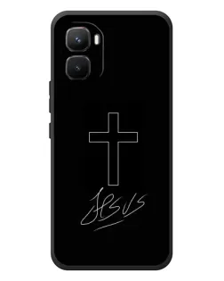 Чехол для Infinix GT 50 Pro с картинкой «Графический крест Jesus» Чехол для Infinix GT 50 Pro с картинкой «Графический крест Jesus»