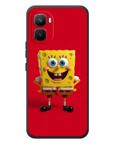Чехол для Infinix GT 50 Pro с картинкой «Спанч Боб на красном»