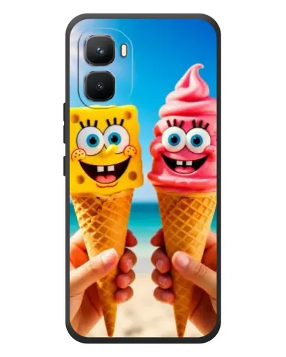 Чехол для Infinix GT 50 Pro с картинкой «Спанч Боб мороженое»