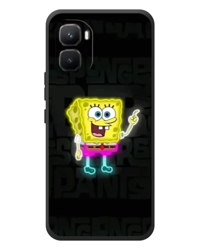 Чехол для Infinix GT 50 Pro с картинкой «Неоновый Губка Боб»