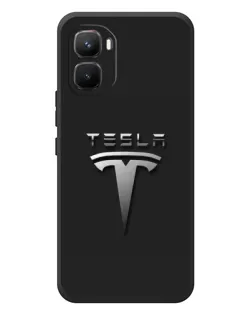 Чехол для Infinix GT 50 Pro с картинкой «Стальной логотип Tesla»