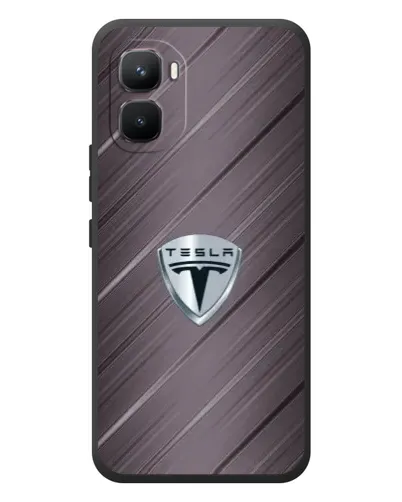 Чехол для Infinix GT 50 Pro с картинкой «Металлическая текстура Tesla»