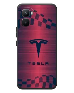 Чехол для Infinix GT 50 Pro с картинкой «Тесла красный карбон»