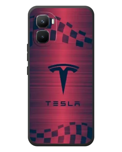 Чехол для Infinix GT 50 Pro с картинкой «Тесла красный карбон»