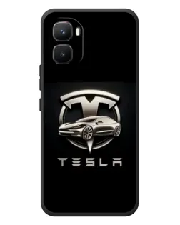 Чехол для Infinix GT 50 Pro с картинкой «Tesla — серебристое авто»