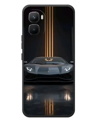 Чехол для Infinix GT 50 Pro с картинкой «Lamborghini золотые линии»